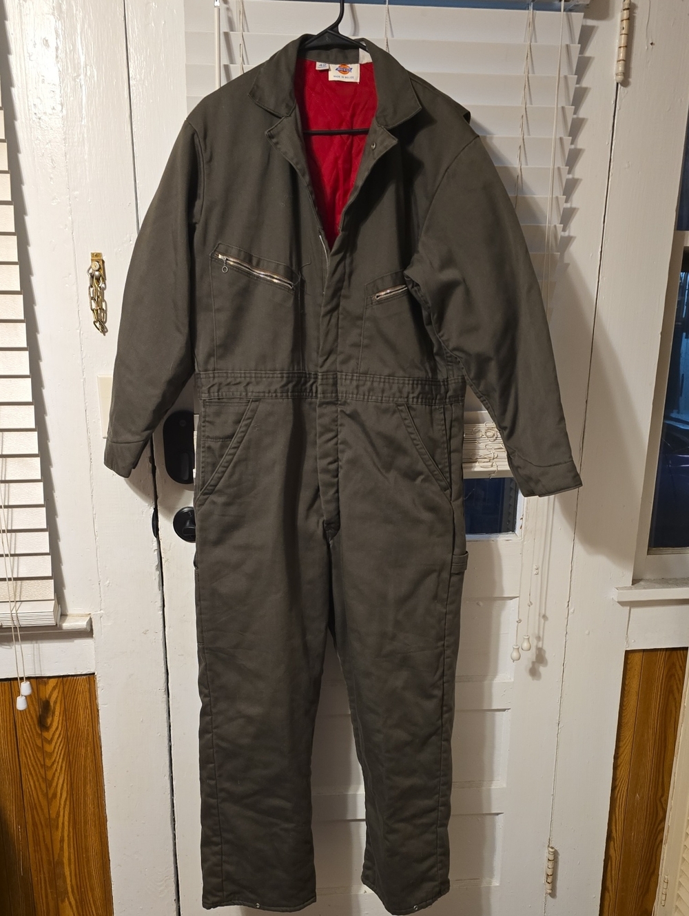 Dickies Olive Green Work Coverall with Red Lining